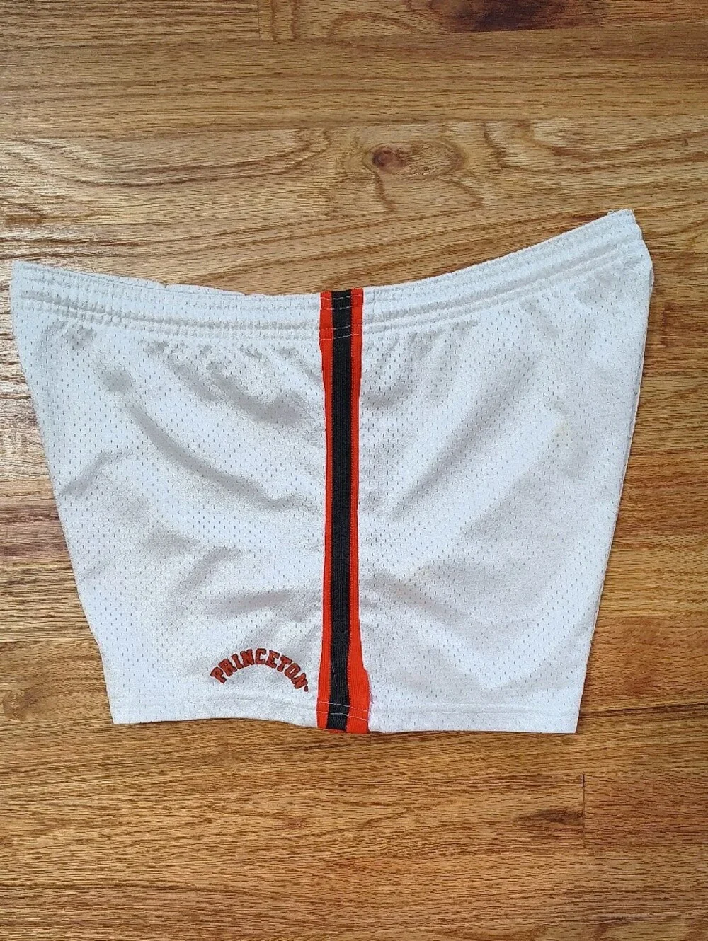 Princeton Men's White Mesh Shorts with Orange & Black Trim